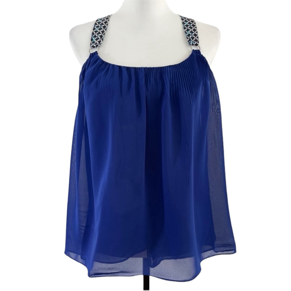 White House Black Market Blue Strappy Top Size XS